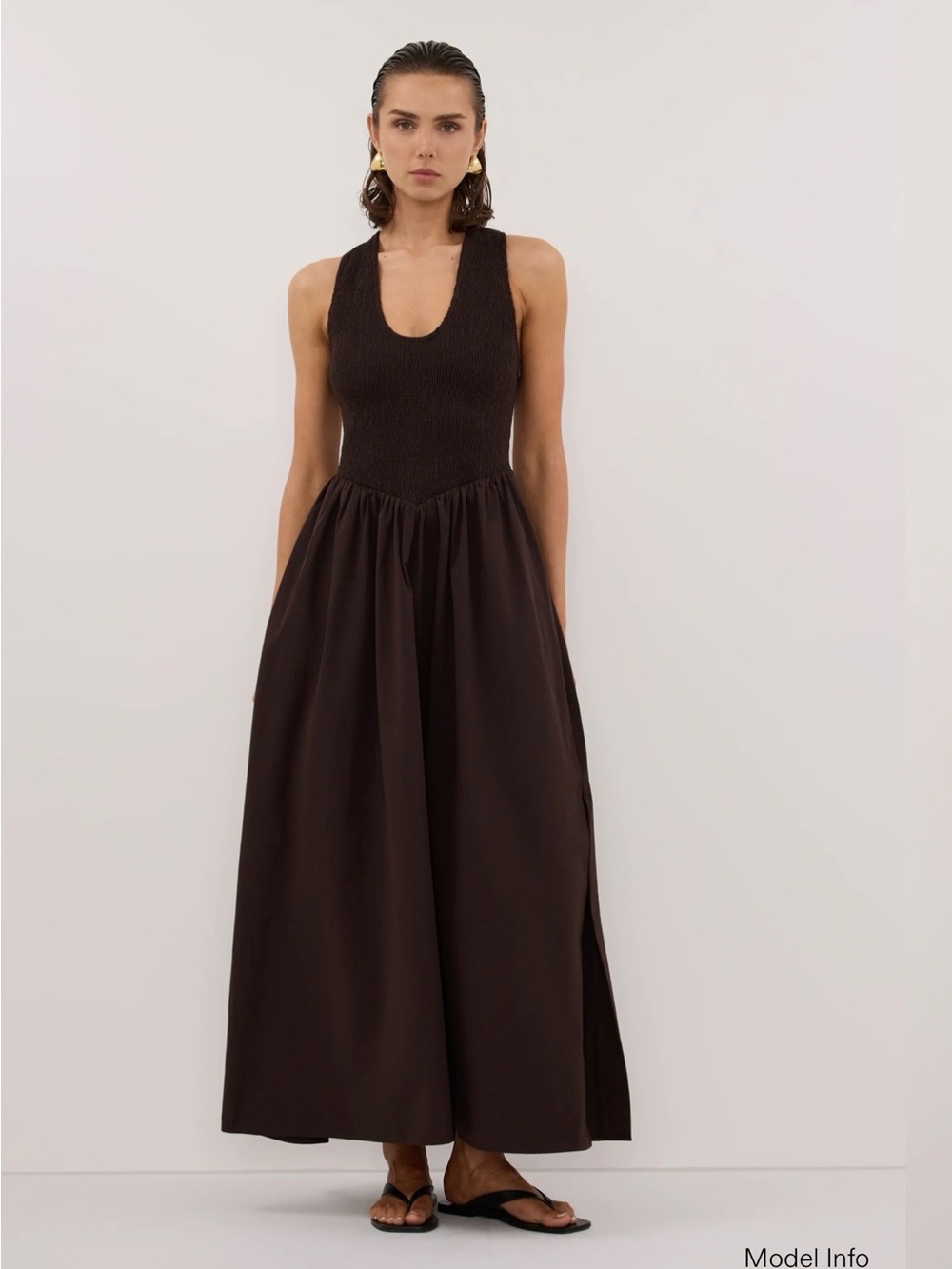DISSH Florence Burnt Choc Cotton Midi Dress